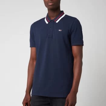 Tommy Jeans Mens Classic Tipped Stretch Polo Shirt - Twilight Navy - M