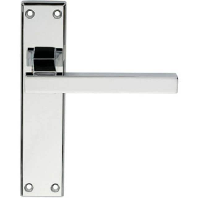 Loops PAIR Straight Square Handle on Latch Backplate 180 x 40mm Polished Chrome Multi