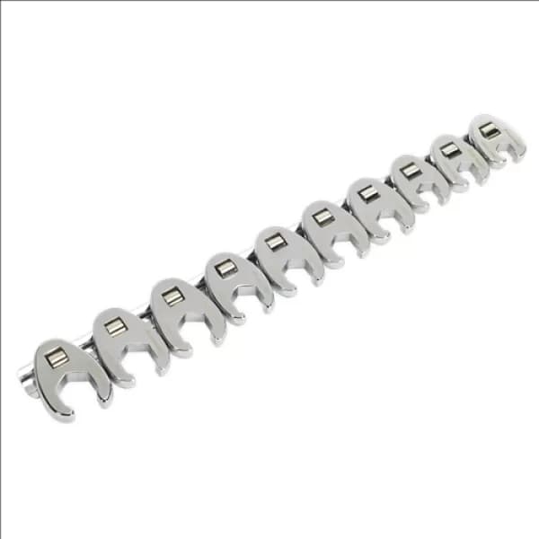 Genuine SEALEY AK598 Crow's Foot Spanner Set 10pc 3/8Sq Drive - Metric