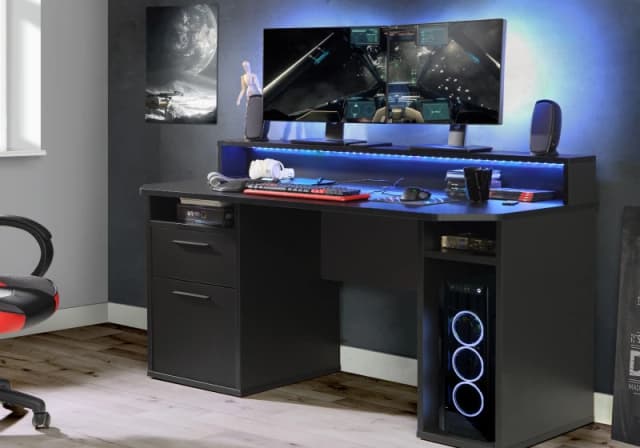 Flair Power Z Gaming Desk in Black Unisex