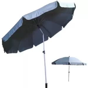 2.5m Extending Parasol Umbrella with Tilt Action for Garden or Patio in Grey