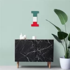Alphabet I 2 Multicolor Decorative Wooden Wall Accessory