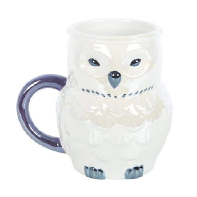 Something Different Something Different Iridescent Owl Mug in White White One Size Unisex 5063652539453
