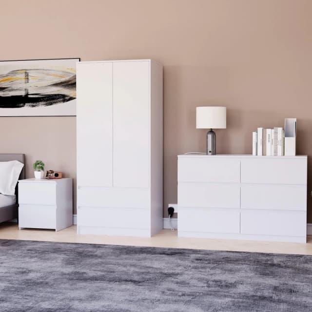 Lassic Vida Designs 3 Piece Denver Bedroom Set 4 White unisex One Size