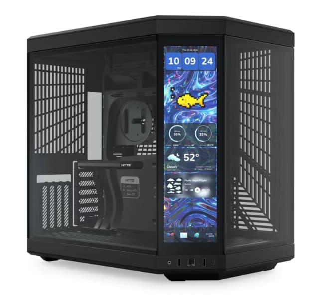HYTE Y70 TOUCH 14.9" Infinite Dual Chamber Mid-Tower ATX Case - Pitch Black - CS-HYTE-Y70TTI-BB