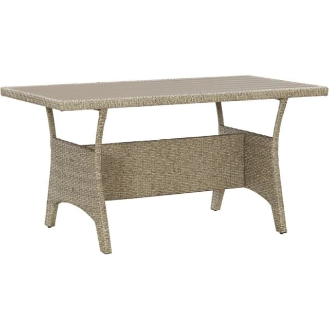 VIDAXL Garden Table Grey 120x70x66cm Poly Rattan Vidaxl 8720286641835