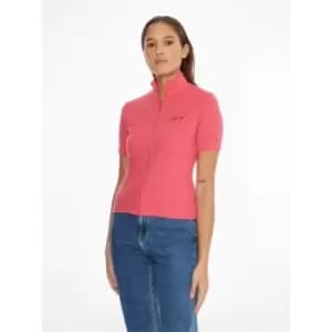 Tommy Jeans Tjw Reg Signature Zip Thru - Pink