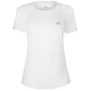 adidas Mesh Layer T Shirt Ladies - White