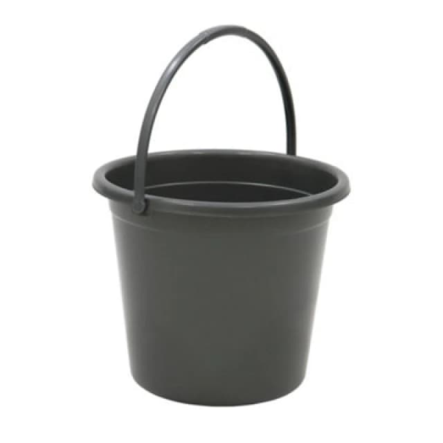 JVL 10 Litre Round Recycled Plastic Bucket, Grey Grey