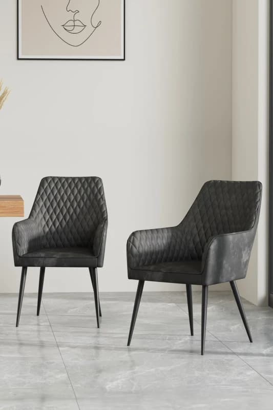 More4Homes Ella Technology Fabric Dining Chair Set Of 4 Grey