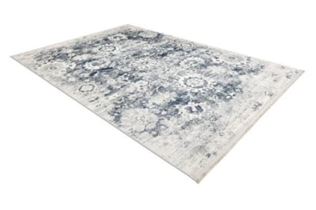 RugsX Distin 0822A Navy Blue / Blue / White Modern Carpet - Rosette, Vintage 80X150 Cm