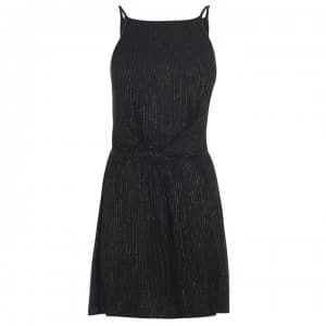 Biba Metallic Stripe Playsuit - Black Gold