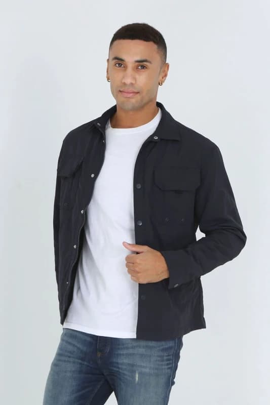 Brave Soul Lightweight Shacket Navy male