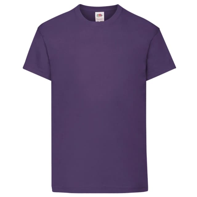 Fruit of the Loom Original Short Sleeve T-Shirt in Purple Size: 12-13 Years Purple Unisex 12-13 Years