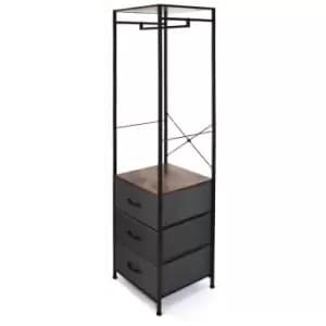 FWStyle Slimline Storage Rack With 3 Fabric Drawers