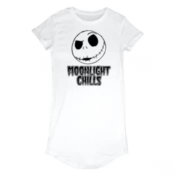 Nightmare Before Christmas - Moonlight Chills Womens Large T-Shirt Dress - White