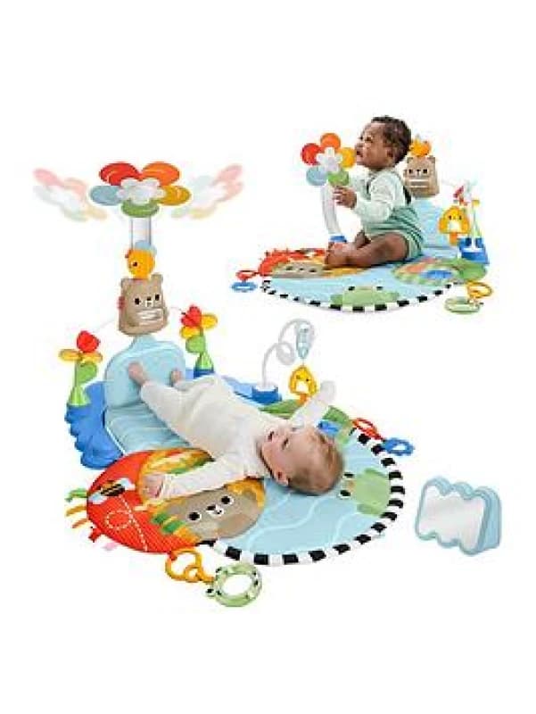 Fisher-Price Baby Play Mat 3-in-1 Kick & Sway Gym Sensory Activity Toy for Newborn Developmental Play Infants Ages 0+ Months HYR60