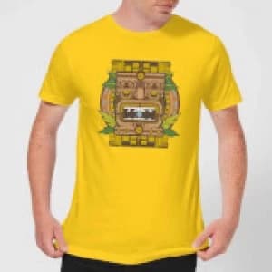 Crystal Maze Aztec Idol Mens T-Shirt - Yellow - L - Yellow