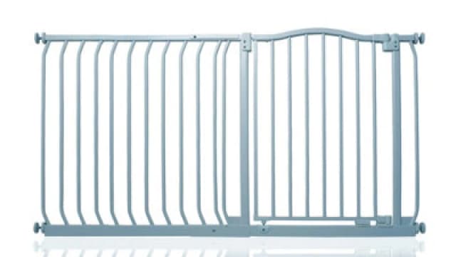 Safetots Curved Top Safety Gate, 134Cm - 143Cm, Matt Grey, Pressure Fit Stair Gate