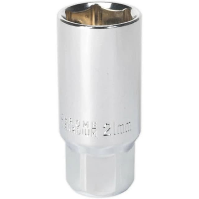 Loops 21mm Spark Plug Socket - 3/8 Inch Sq Drive - Chrome Vanadium Steel - Magnetic Metallics