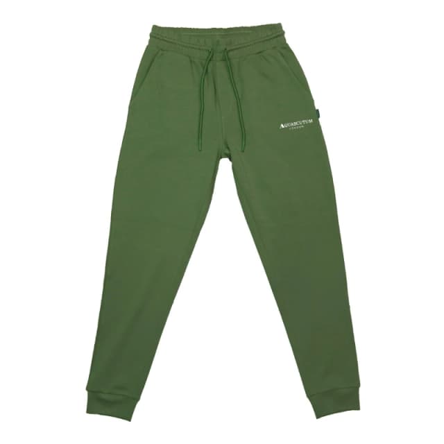 Aquascutum Mens Closed Hem Fleece Joggers Military Green male Small