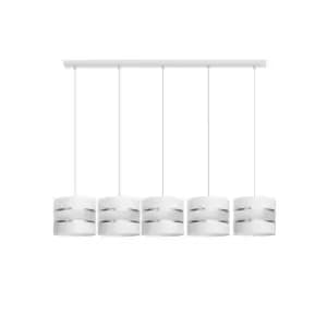 Helen Straight Bar Pendant Ceiling Light White, Silver 115cm