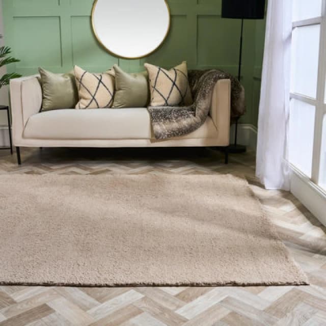 OHS OHS Fluffy Teddy Rug Soft Rugs Bedroom Carpet Area Mat in Natural Size: 120cm x 170cm Natural 120cm x 170cm Unisex 5027434231270