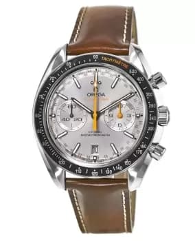 Omega Speedmaster Racing Chronometer Automatic Grey Chronograph Dial Brown Leather Strap Mens Watch 329.32.44.51.06.001 329.32.44.51.06.001
