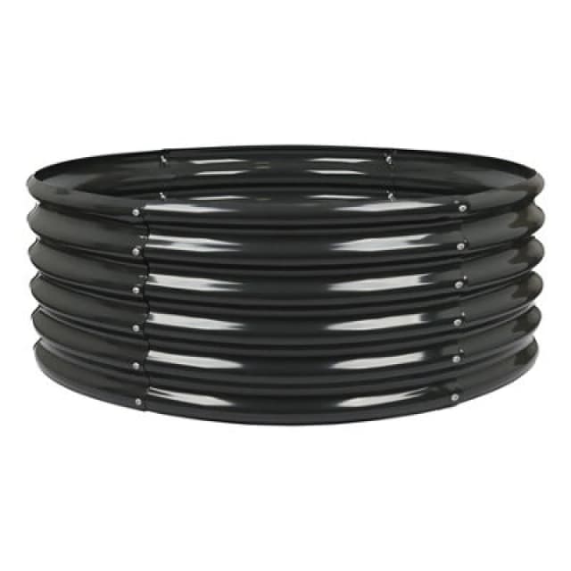 Harbour Housewares Round Raised Garden Bed - 120Cm X 45Cm - Anthracite