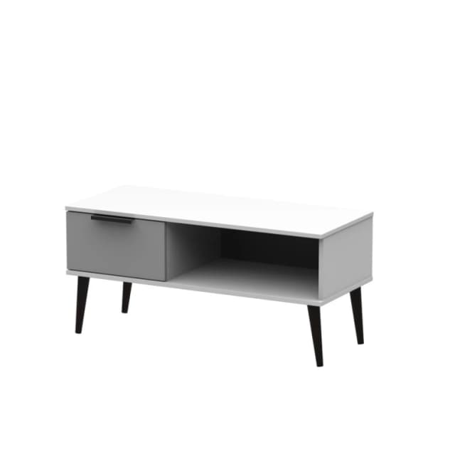 Fuji 1 Drawer Coffee Table In Grey Matt & White (Ready Assembled)