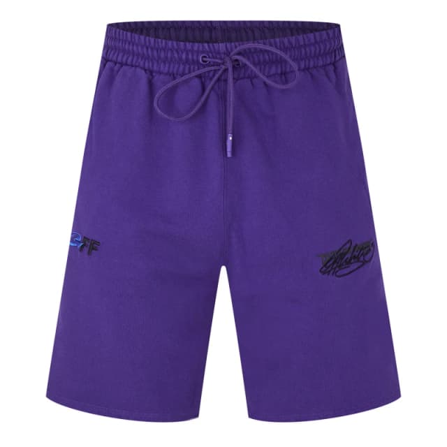 Off White Mens Embroidered Skate Fleece Jogger Shorts Purple male XX Small