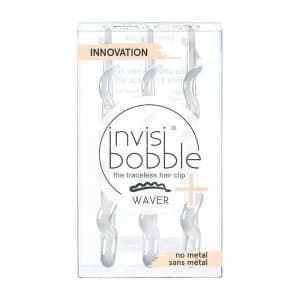 Invisibobble Slide-Lock Hair Clip 3 Pack WAVER Crystal Clea