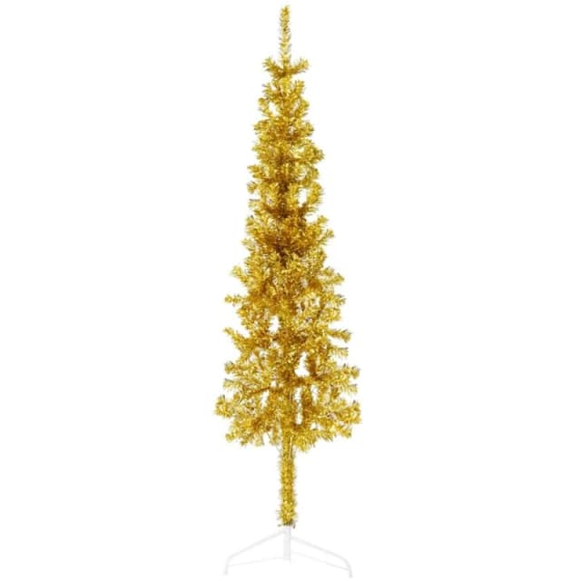 VIDAXL Vidaxl - Slim Artificial Half Christmas Tree with Stand Gold 120cm 8720287000921