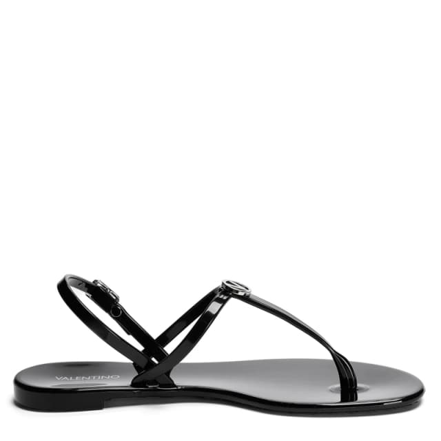 Valentino Womens Jally Designer Flat Sandals Black female 4 (37)