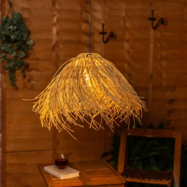 ValueLights ValueLights Natural Grass Solar Powered Outdoor Hanging Pendant Garden Pergola Light Natural One Size Unisex 5016529270843
