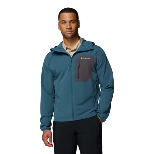 Columbia Mens Tall Heights Water Repellent Softshell Jacket Blue male Small