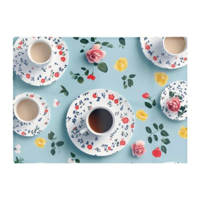 Warren Reed Designer Tea Cups And Roses Chopping Board