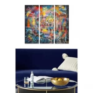 MDF220080475 Multicolor Decorative MDF Painting (3 Pieces)