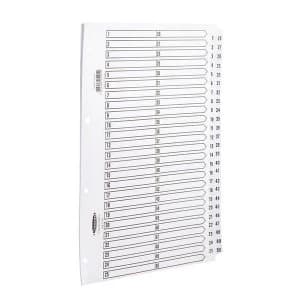 Concord Classic Index 1-50 A4 White Board with Clear Mylar Tabs 05501/CS55