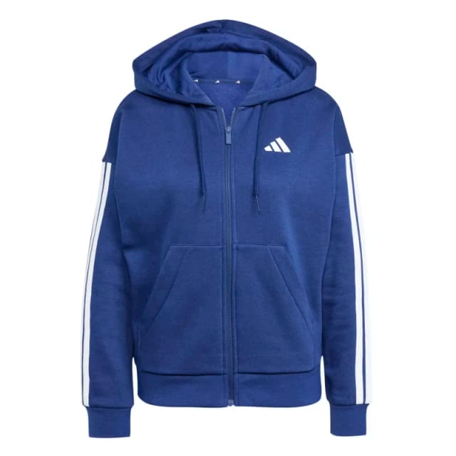 Adidas Womens full zip hoodie adidas Essentials 3-Stripes Bleu Female XS