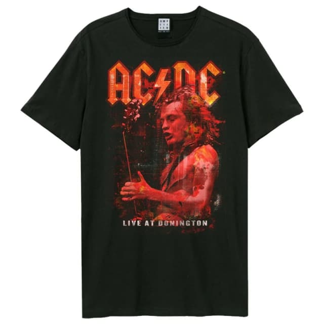 Amplified Amplified Men Live At Donington AC DC T-Shirt in Black Size: X-Small Black XS Male 5063806725787