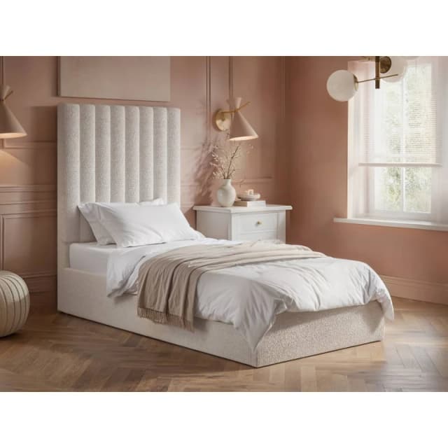 Flair Everley Single Ottoman Bed in Cream Cream Unisex Single