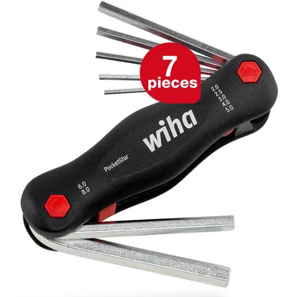 Wiha Wiha - Multitool PocketStar internal hexagon, 7 pcs., quick access at the push of a button, can be used as long handle and T-handle, L-key secur