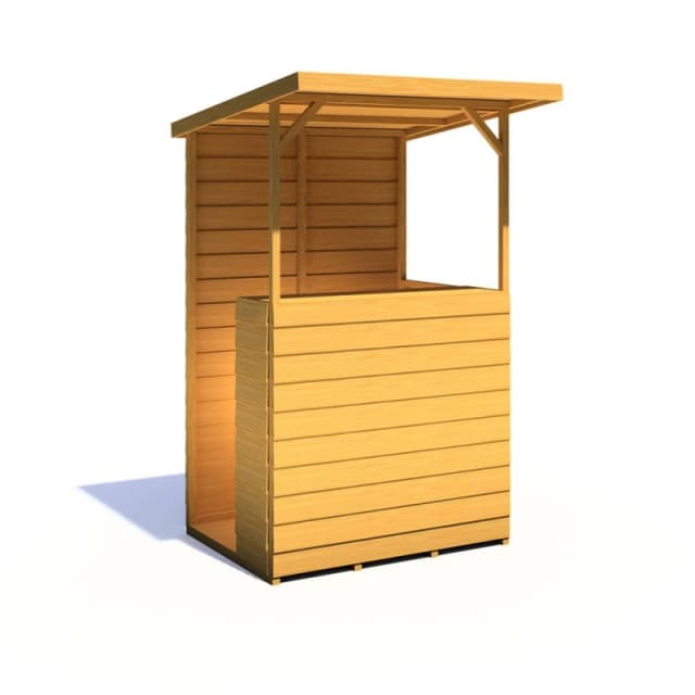 Shires Tiki 4 x 3 Feet Garden Bar - Wood - L89 x W119 x H205.4cm in Light Brown Light Brown Unisex