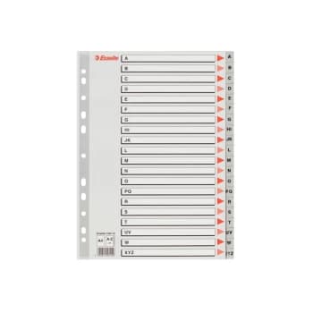 Polypropylene A-Z Indices A4 - Grey - Outer Carton of 10