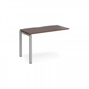 Adapt II Add On Unit Single 1200mm x 600mm - Silver Frame Walnut top