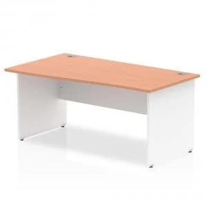 Trexus Desk Wave Left Hand Panel End 1600x800mm Beech Top White Panels