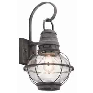 Bridge Point 1 Light Large Outdoor Wall Lantern Zinc IP44, E27