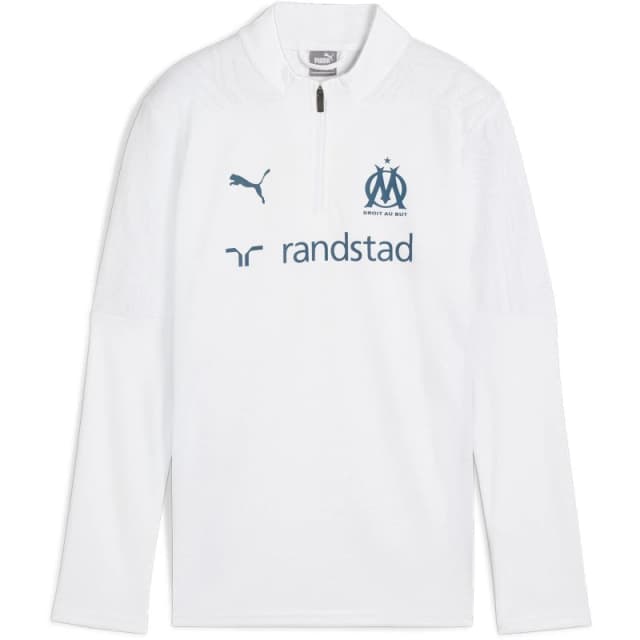 Puma Olympique De Marseille Training Quarter Zip Top 2024 2025 Junior - White White 7 - 8 Years