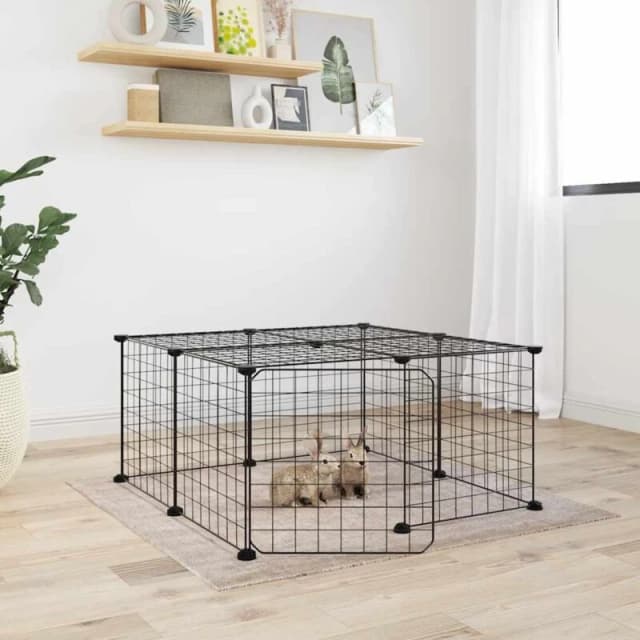 VIDAXL Vidaxl - 12-Panel Pet Cage with Door Black 35x35cm Steel 8720287190844